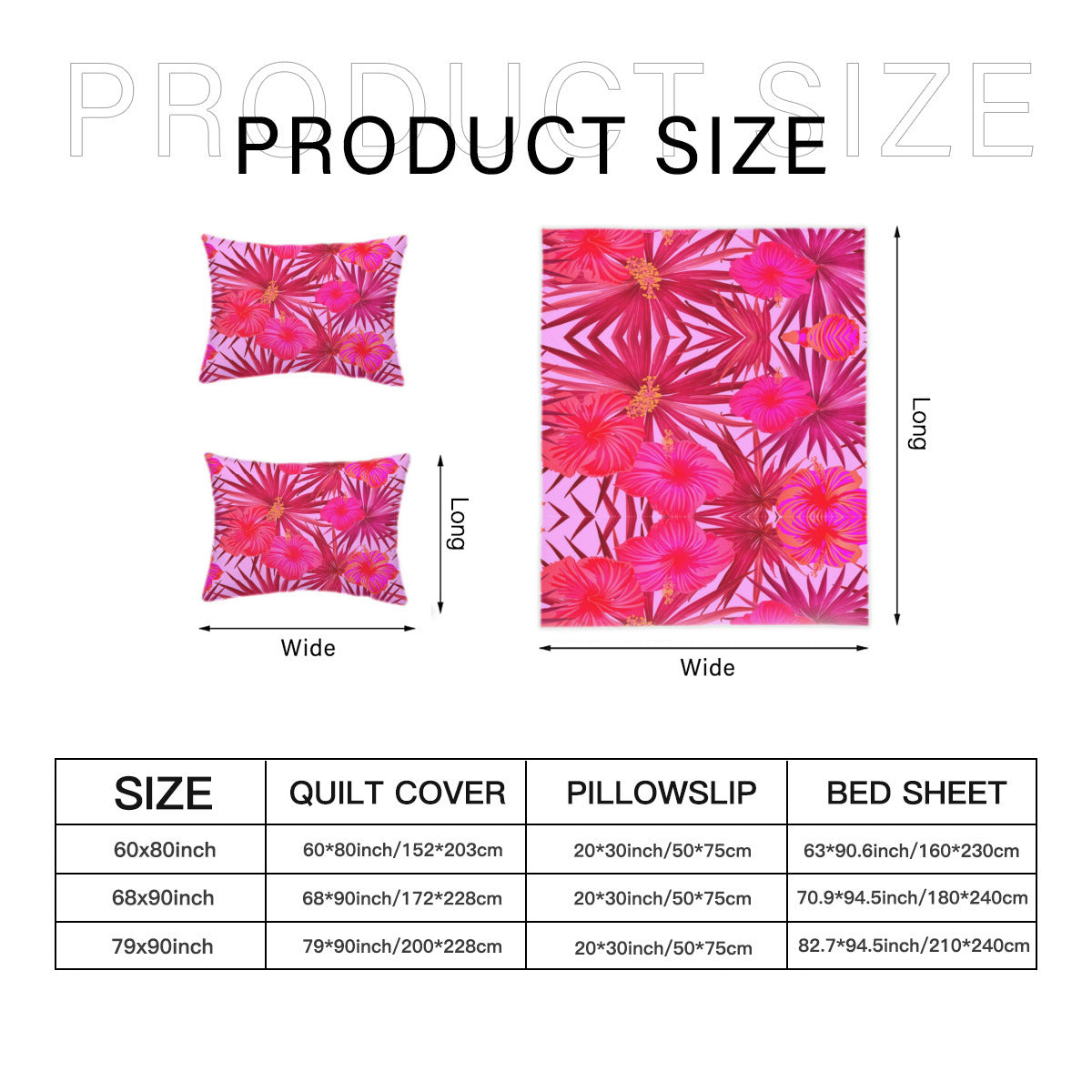 4 piece pink and red set - reversible duvet, pillow cases and sheet