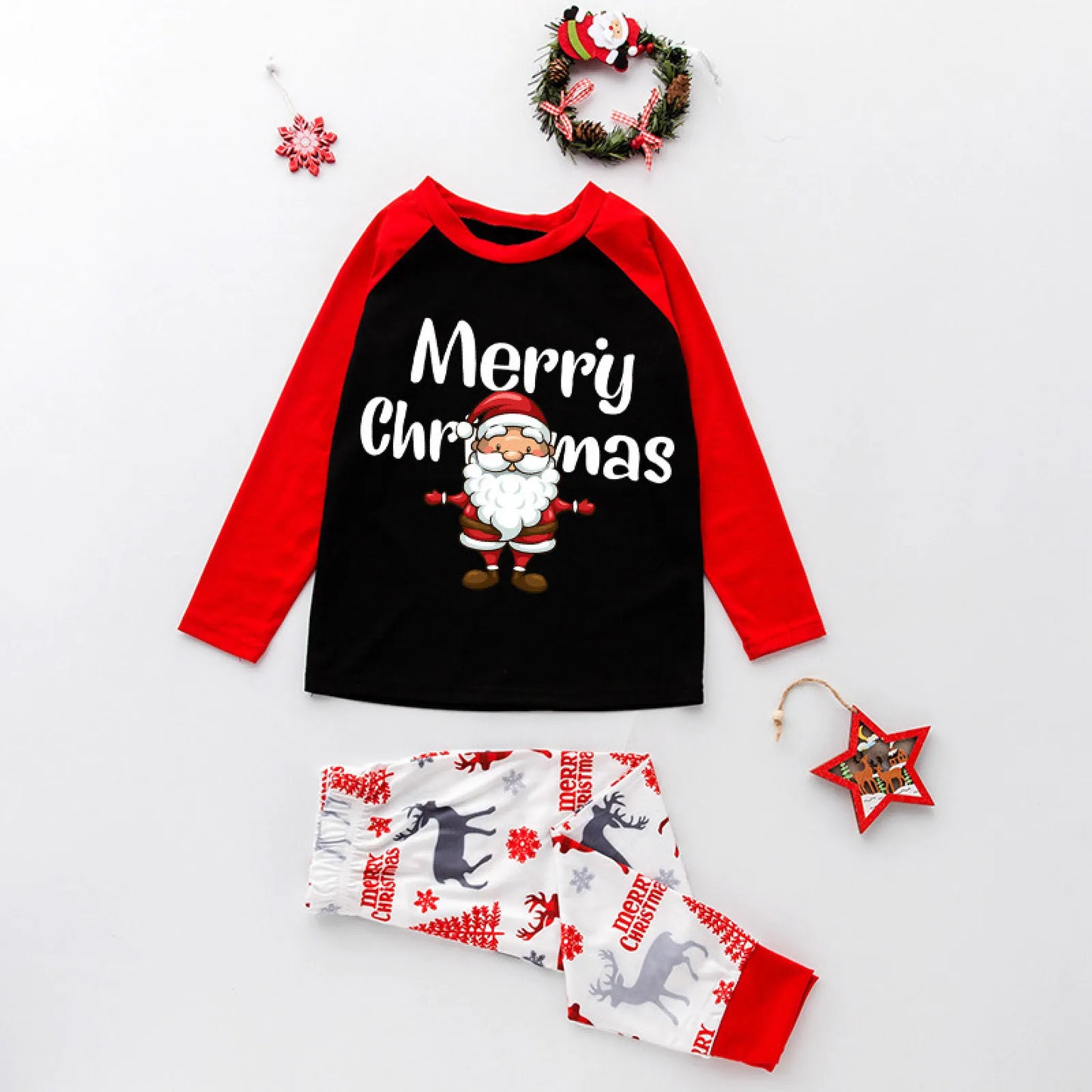 Christmas Family Matching Pajamas Set 2021 Xmas Santa Stitching Adult Kid Pyjamas Clothing Baby Jumpsuit Family Matching Clothes