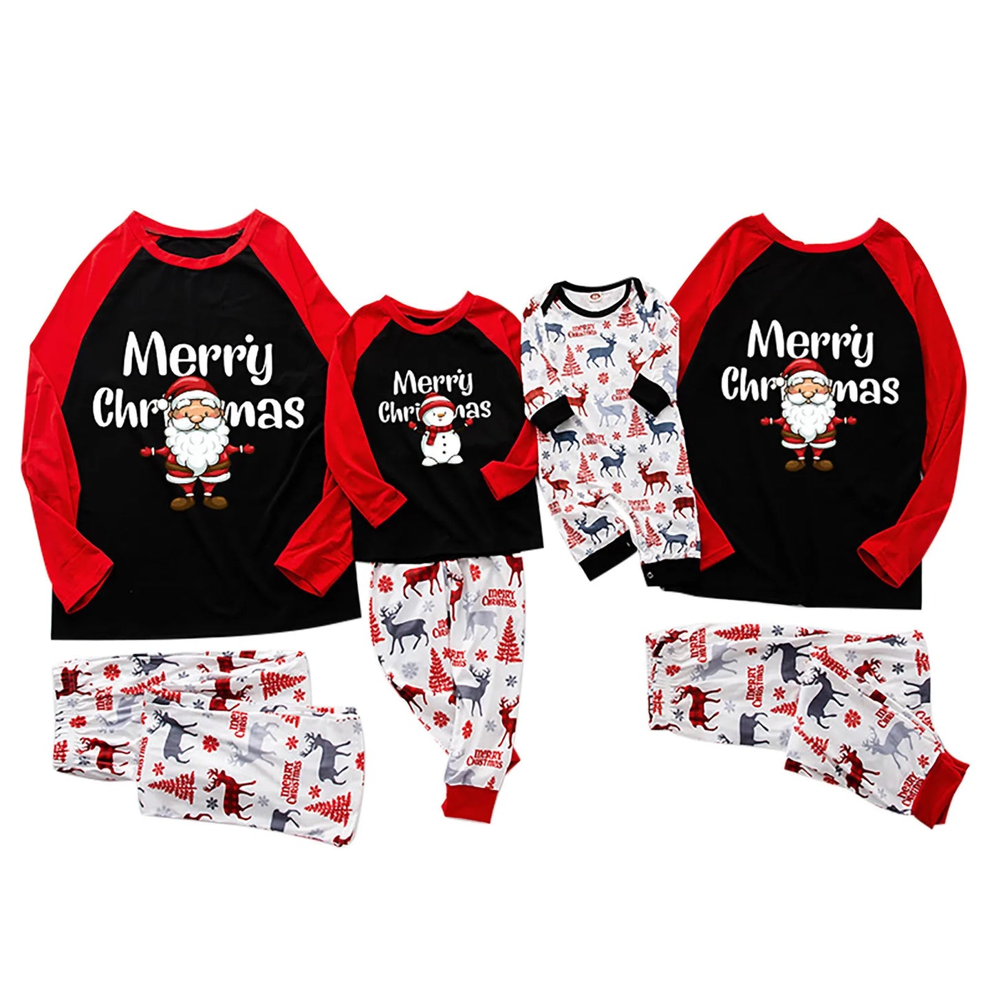 Christmas Family Matching Pajamas Set 2021 Xmas Santa Stitching Adult Kid Pyjamas Clothing Baby Jumpsuit Family Matching Clothes