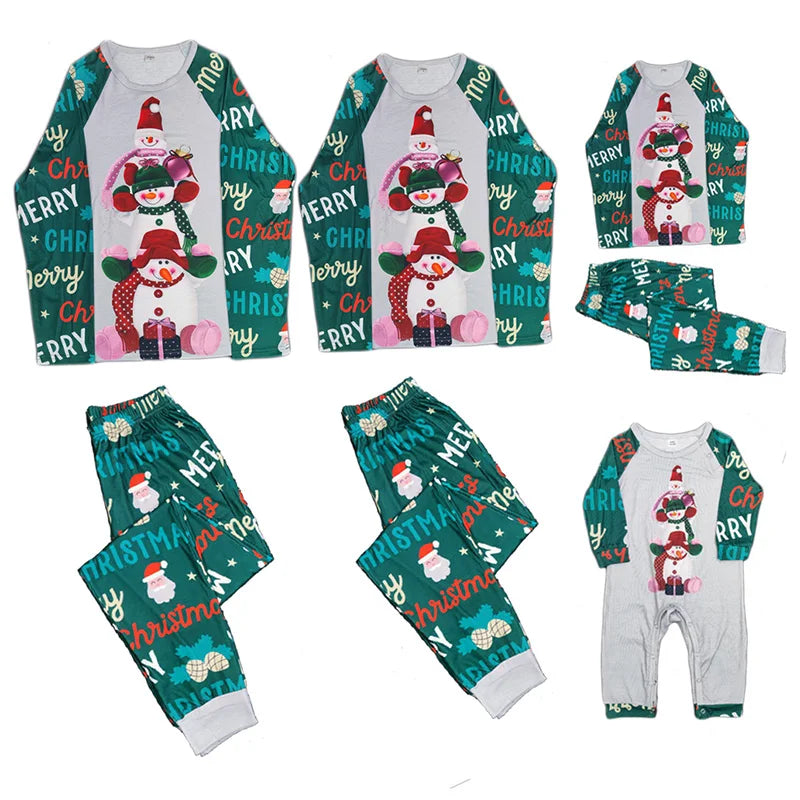 Christmas Family Matching Outfits Letter Print Pajamas Father Mother Kids Clothes Xmas Sleepwear Family Clothing Set New Year