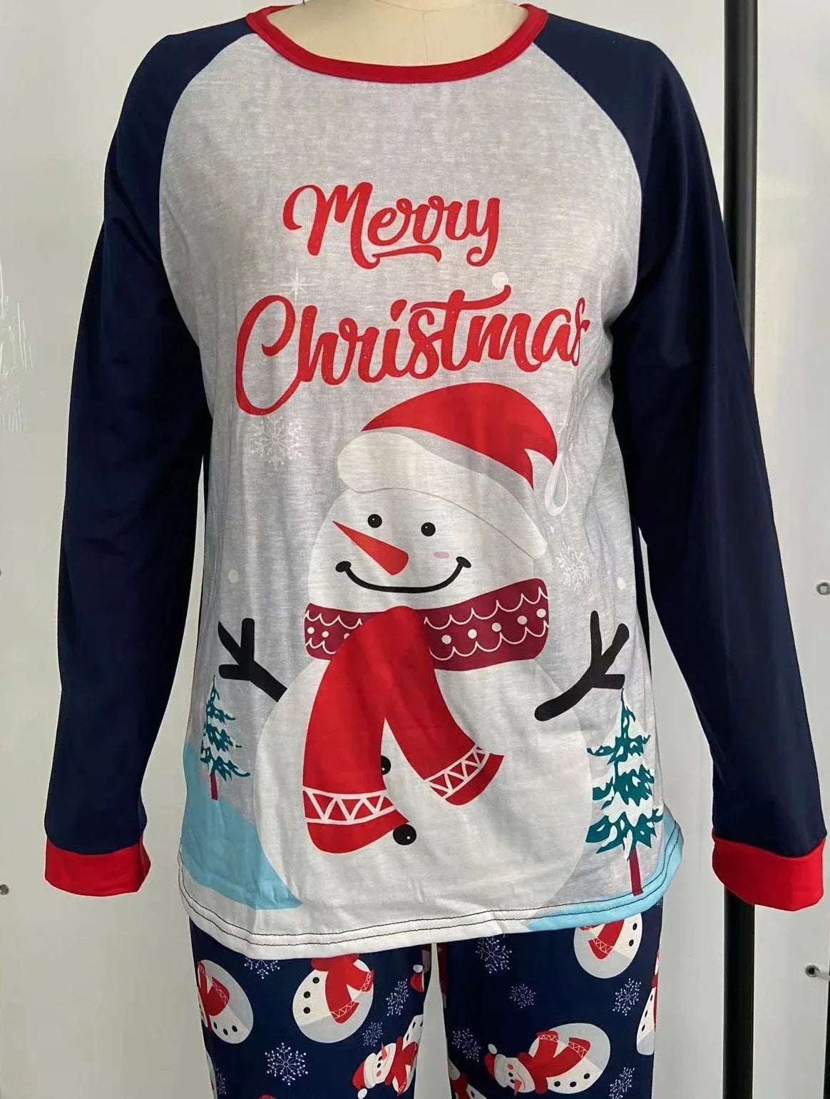 Christmas pajamas Merry Christmas Family Matching Outfit Cartoon Print Cute Soft Sleepwear Parent-child 2 Pieces Suit Baby Romper Warm Pajamas Set