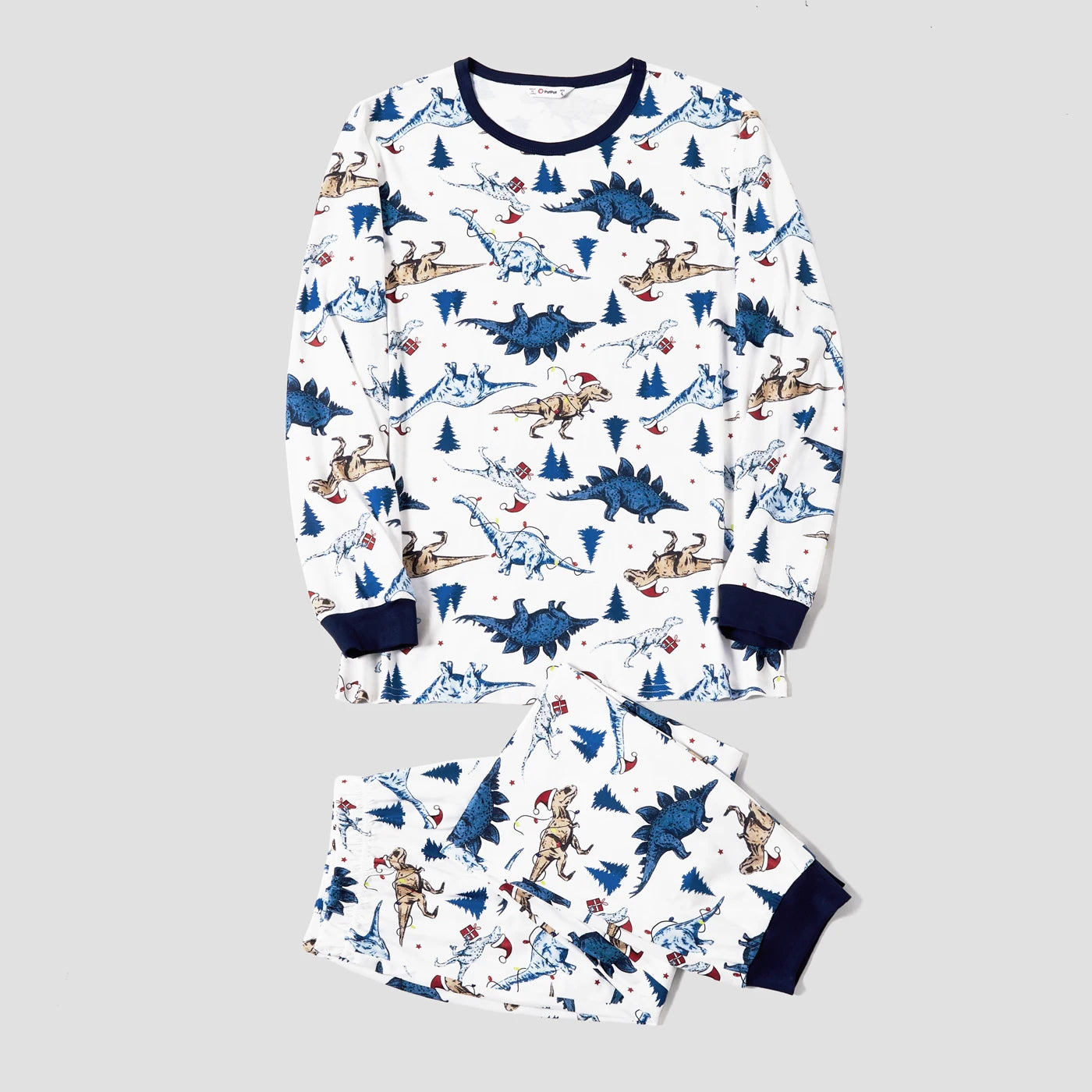 PatPat Christmas Family Matching Cute Dinosuar Allover Print Pajamas Sets(Flame Resistant)