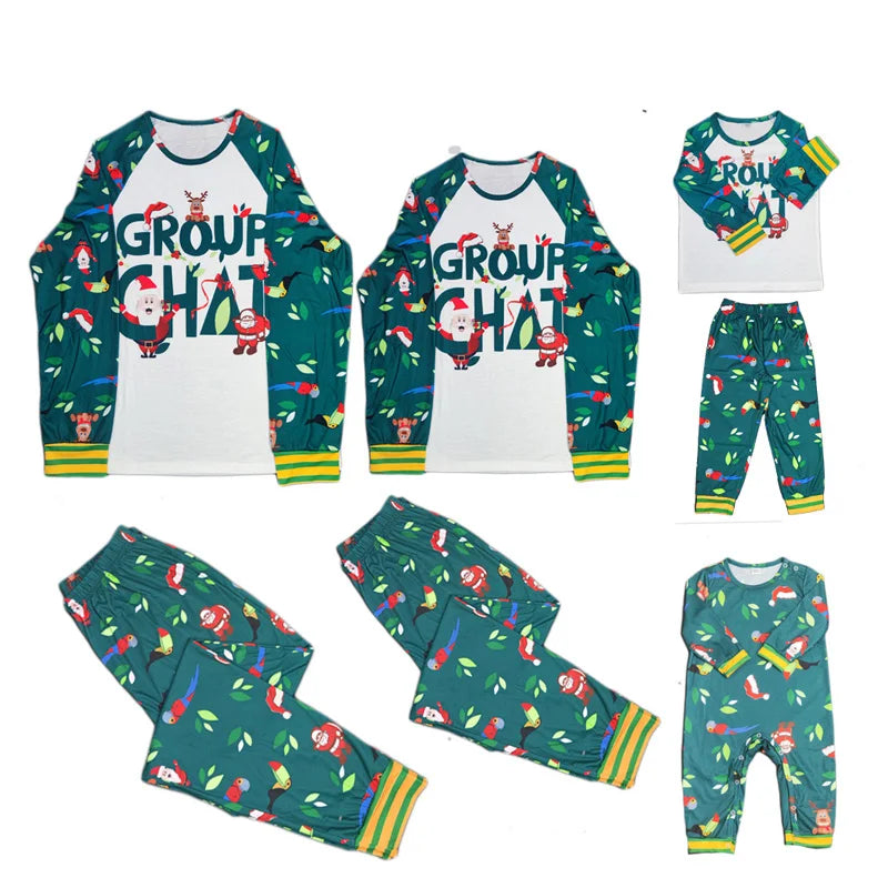 Christmas Family Matching Outfits Letter Print Pajamas Father Mother Kids Clothes Xmas Sleepwear Family Clothing Set New Year