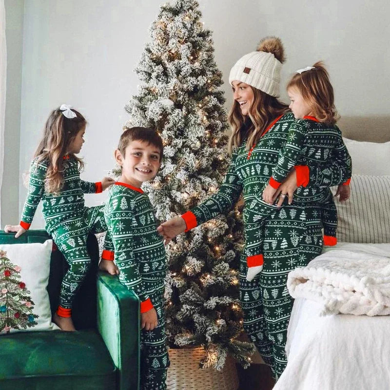 Christmas Family Matching Pajamas Mother Daughter Father Son Family Look Outfit Baby Girl Rompers Sleepwear Pajamas