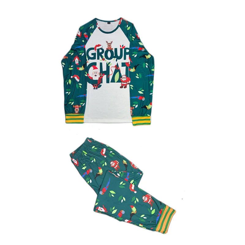 Christmas Family Matching Outfits Letter Print Pajamas Father Mother Kids Clothes Xmas Sleepwear Family Clothing Set New Year