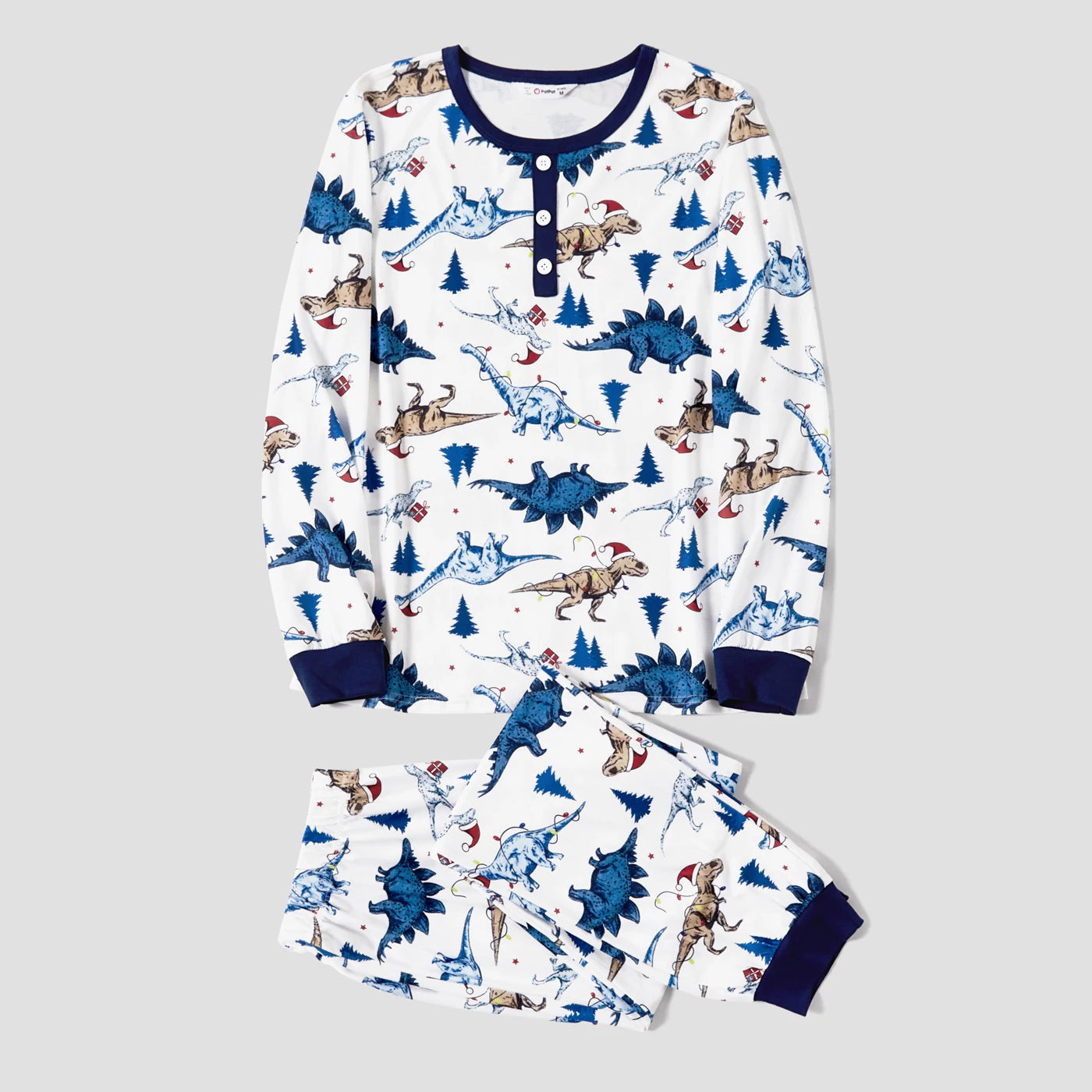 PatPat Christmas Family Matching Cute Dinosuar Allover Print Pajamas Sets(Flame Resistant)