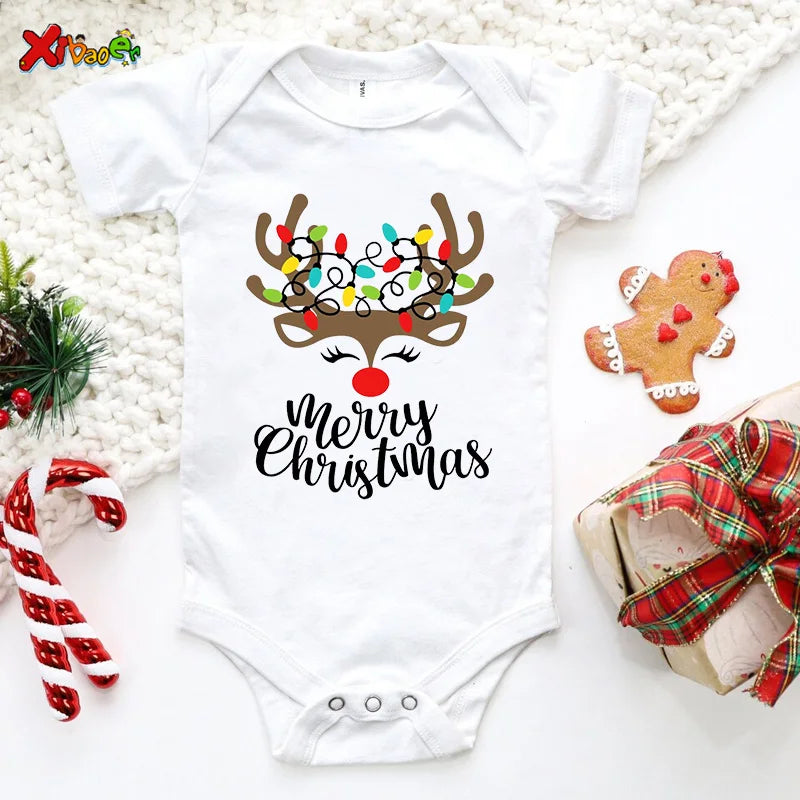 Christmas Family Matching Outfit Shirt Christmas Pajamas Set Matching Outfits Baby Girl Rompers Sleepwear Family Gift Shirt