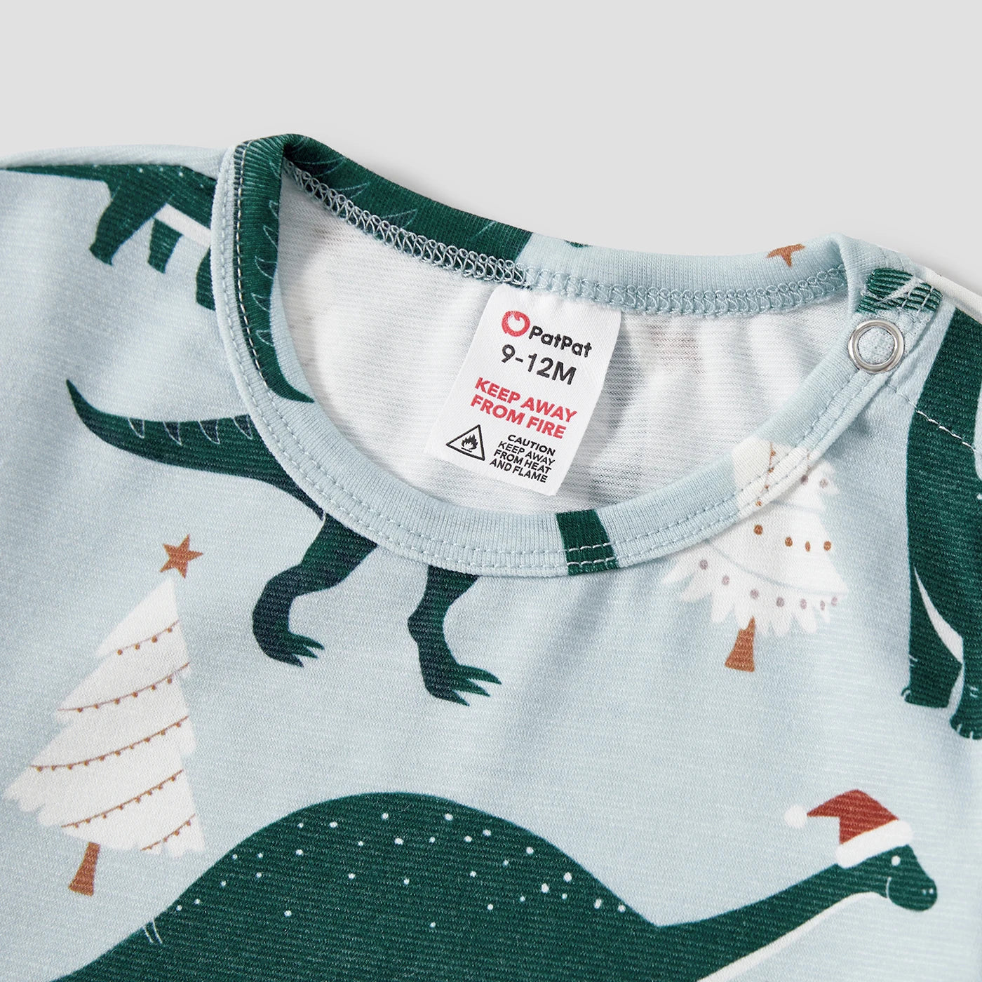 PatPat Christmas Family Matching Dinosaur Print Long-sleeve Pajamas Sets(Flame resistant)
