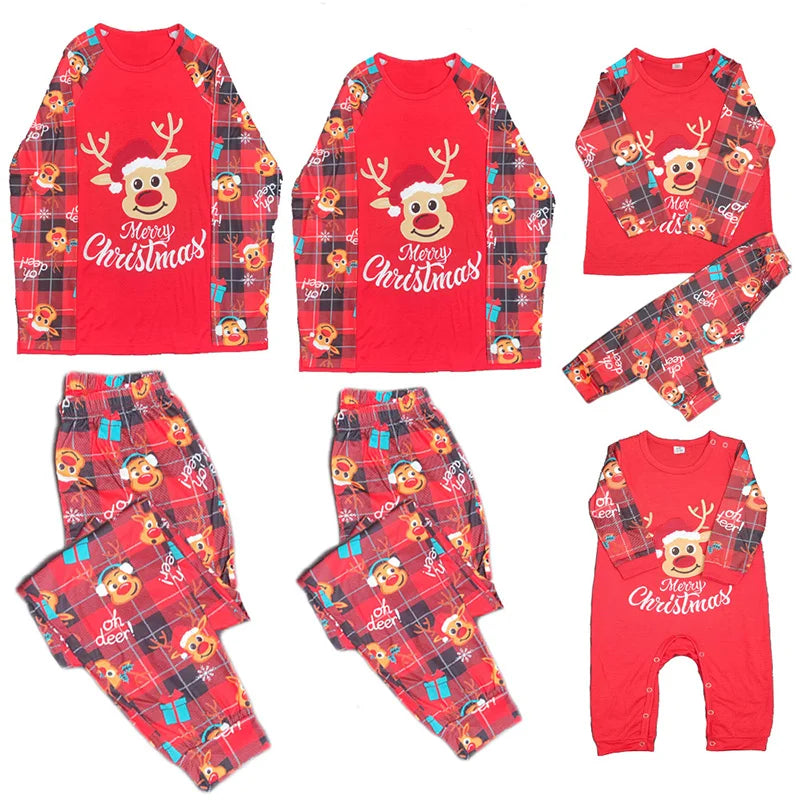 Christmas Family Matching Outfits Letter Print Pajamas Father Mother Kids Clothes Xmas Sleepwear Family Clothing Set New Year