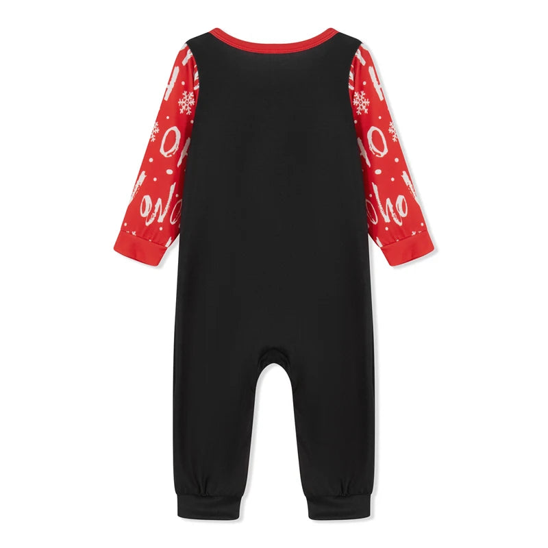 Christmas Family Pajamas Matching Outfits Letters Print Long Sleeve T-shirt with Pants Set/ Jumpsuit Sleepwear Loungewear