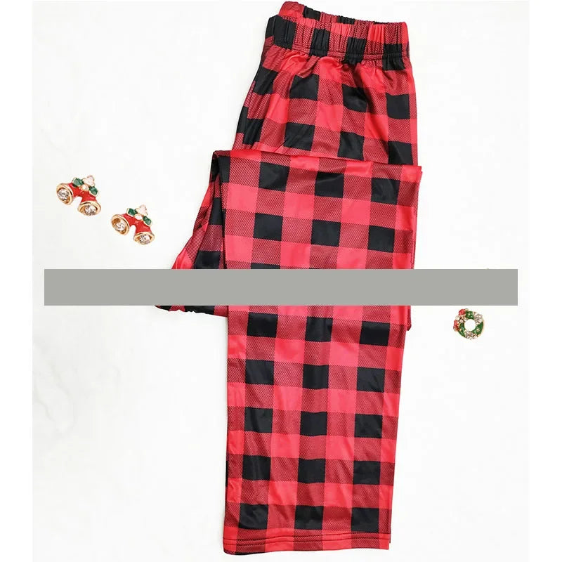 Christmas Family Pajamas Set Cute Deer Print Family Parent-child Suit Autumn Clothes Baby Romper Adult Kids Party Nightwear
