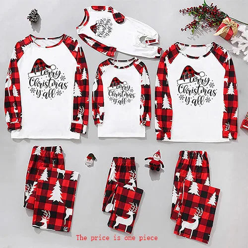 Mother Daughter Clothes Suit Cartoon Print Christmas Family Matching Outfits Mom Dad And Me Pajamas Set Baby Romper