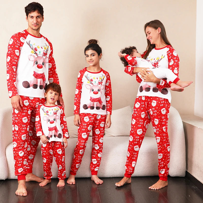 Christmas Family Matching Outfits Letter Print Pajamas Father Mother Kids Clothes Xmas Sleepwear Family Clothing Set New Year