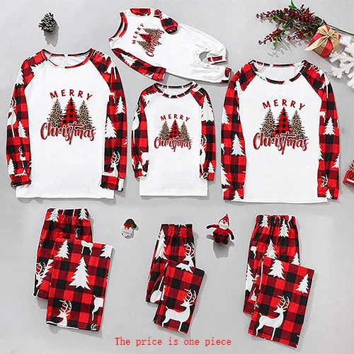 Mother Daughter Clothes Suit Cartoon Print Christmas Family Matching Outfits Mom Dad And Me Pajamas Set Baby Romper