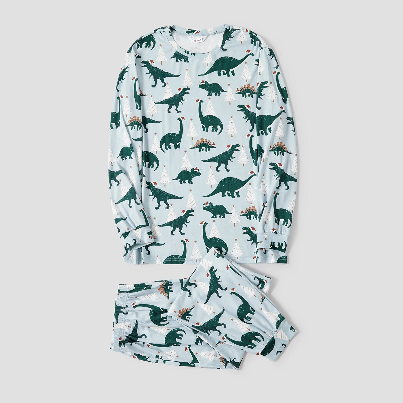 PatPat Christmas Family Matching Dinosaur Print Long-sleeve Pajamas Sets(Flame resistant)