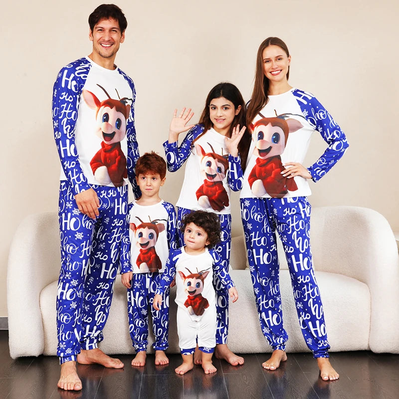Christmas Family Matching Outfits Letter Print Pajamas Father Mother Kids Clothes Xmas Sleepwear Family Clothing Set New Year
