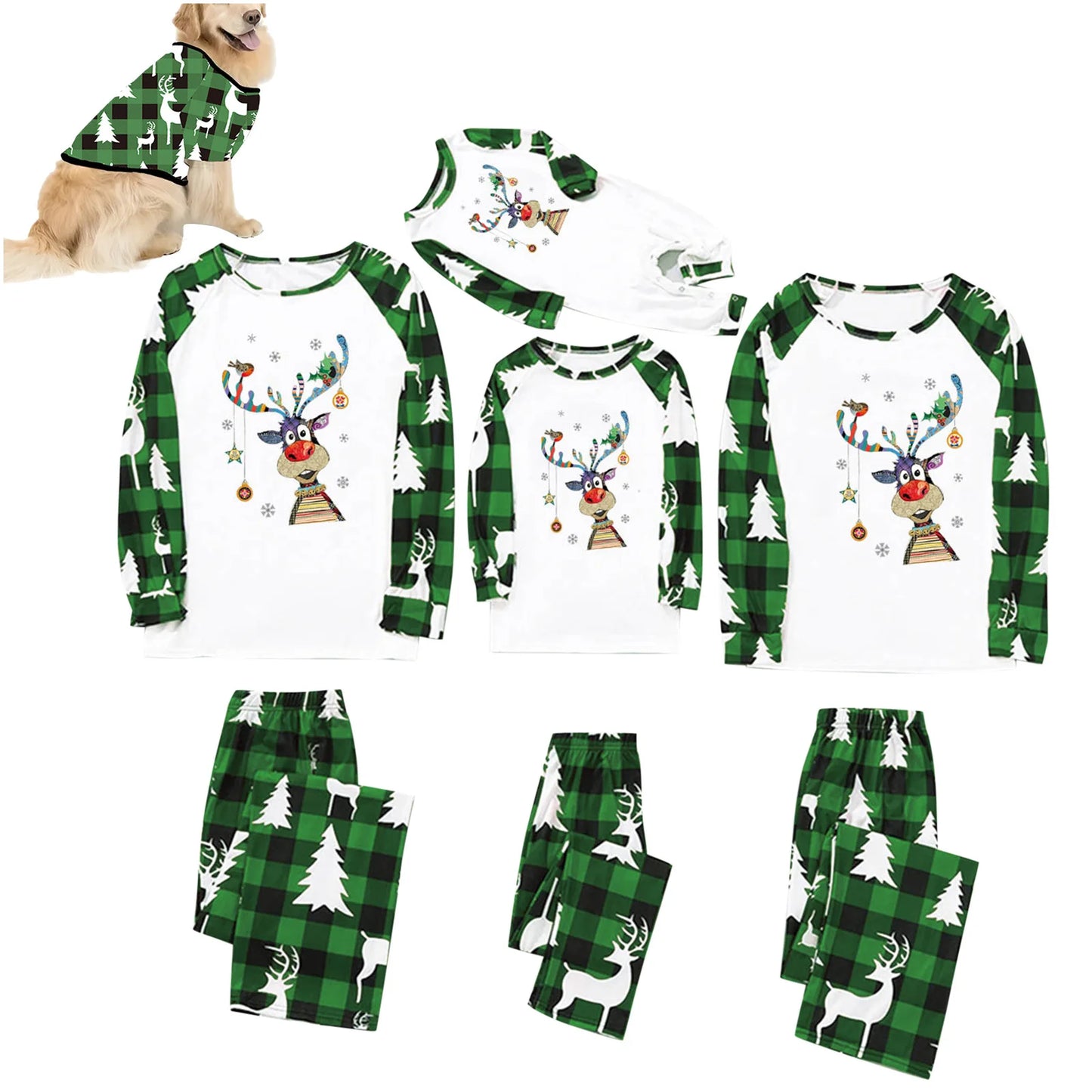 Family Look Sleepwear Pyjamas Merry Christmas Family Matching Pajamas Set Mother Father Kids Elk Clothes Baby Rompers Xmas Gifts