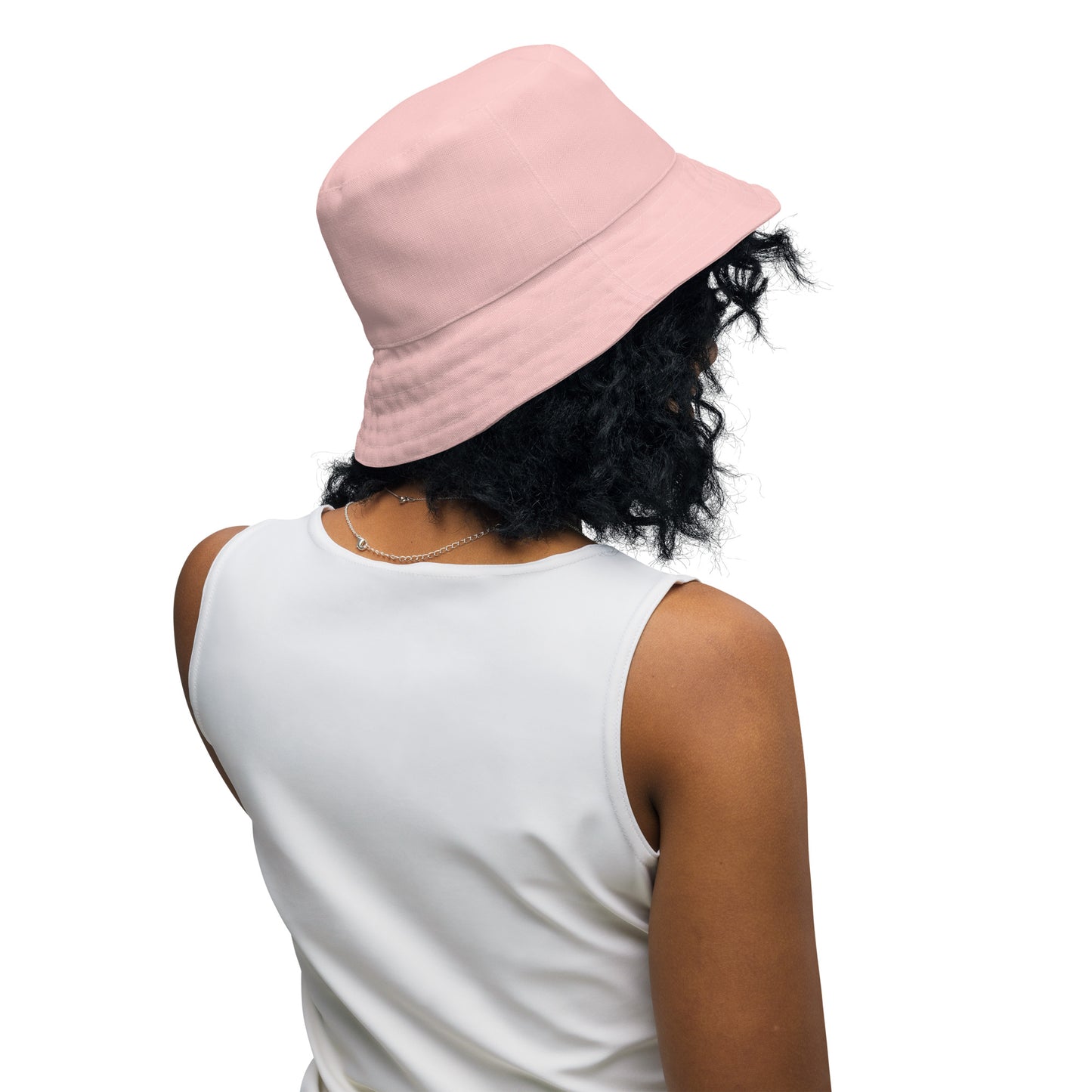 Reversible bucket hat dogs in pink and white design with pink on reverse no. 1