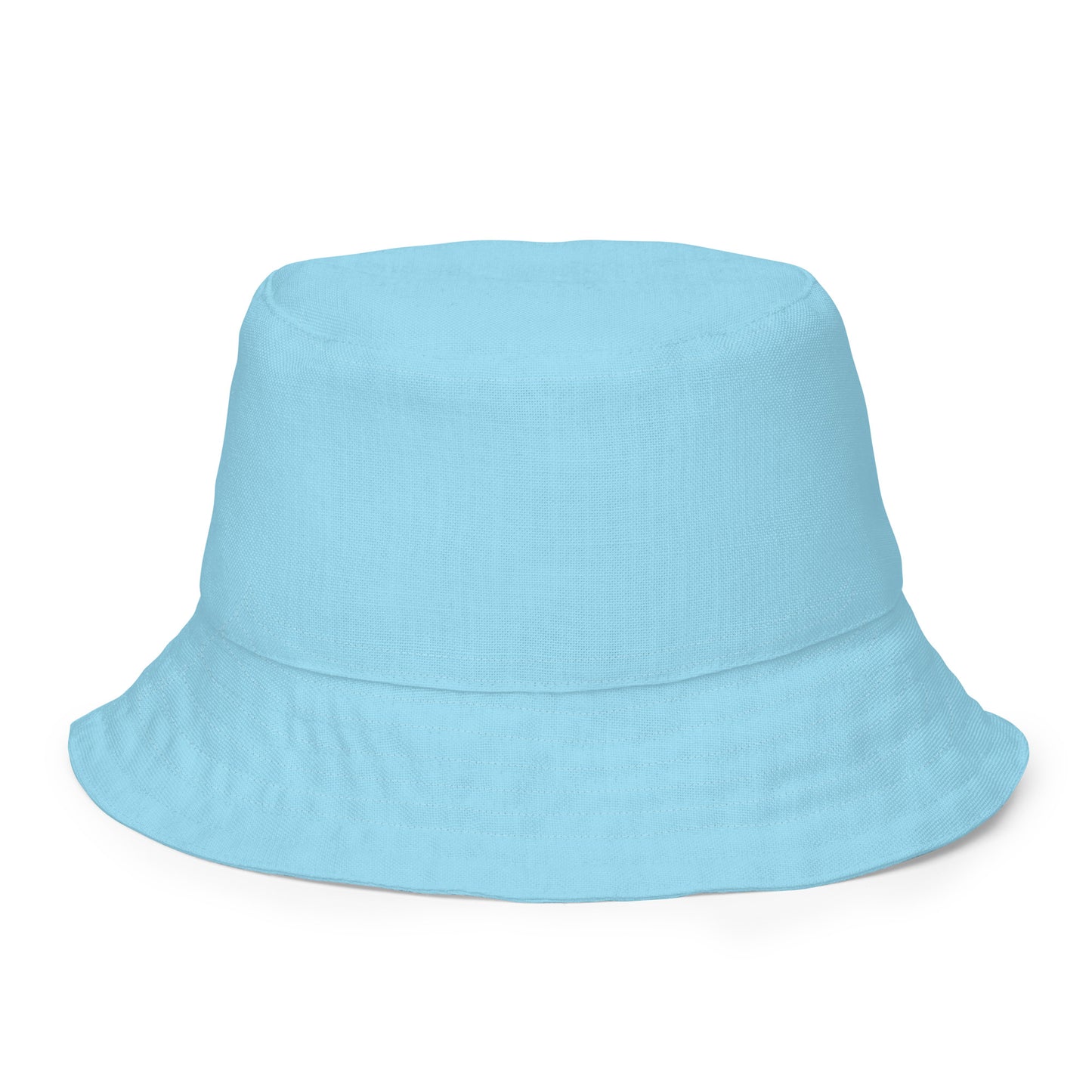 Reversible bucket hat hummingbirds design no. 1 with light blue reverse
