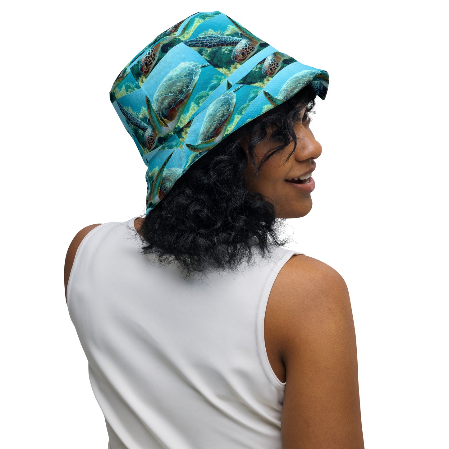 Reversible bucket hat - Turtle Design No. 2