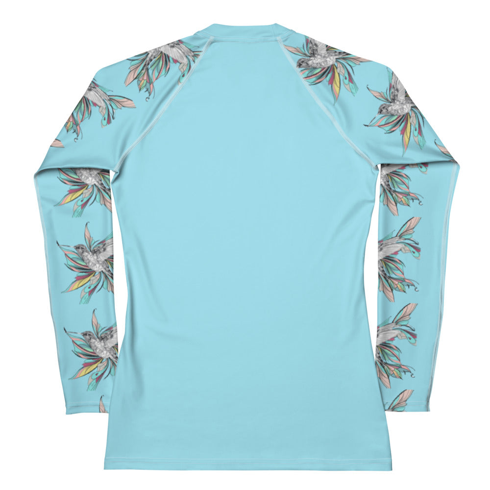 Rashguard - Women's Rash Guard - Hummingbird Design No. 5