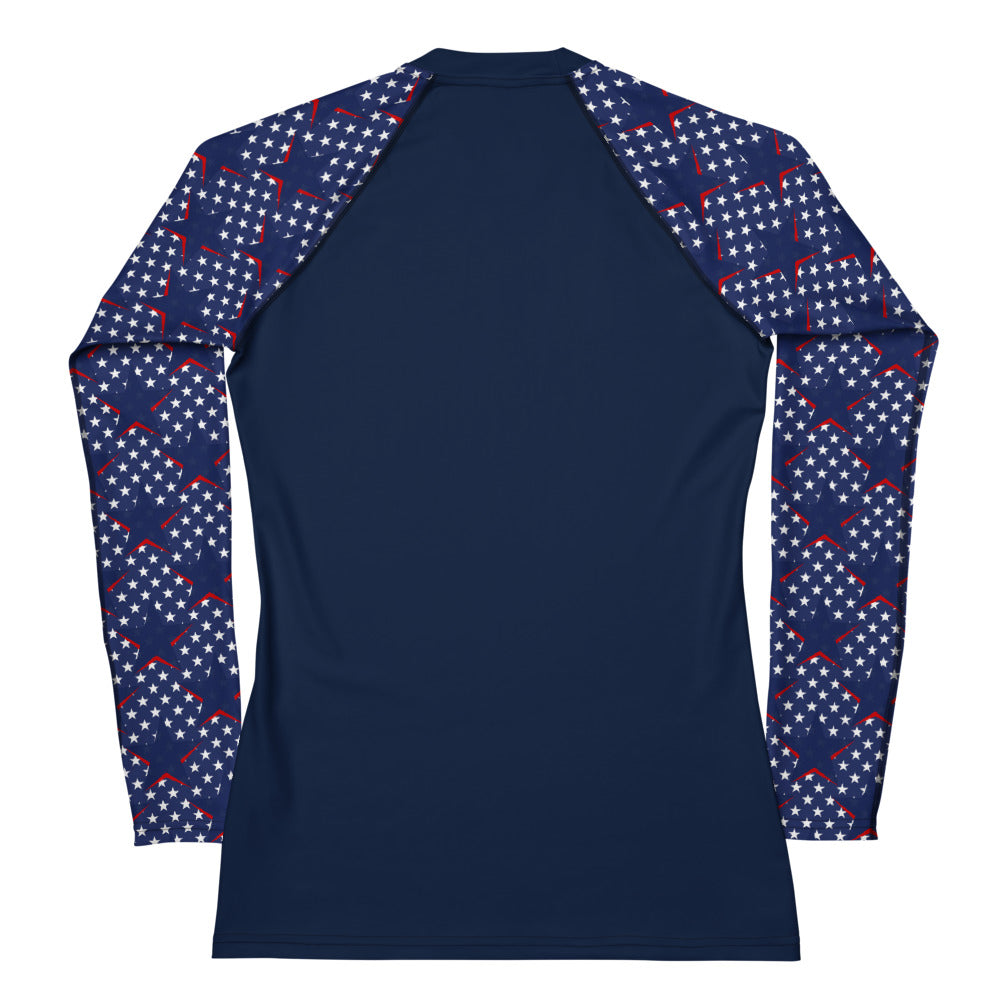 Rashguard Women's Rash Guard dark blue with stars