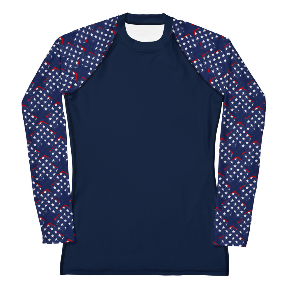 Rashguard Women's Rash Guard dark blue with stars