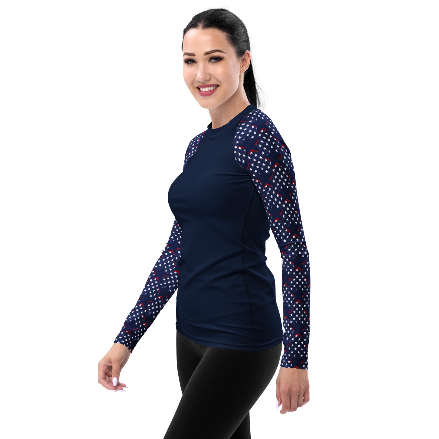 Rashguard Women's Rash Guard dark blue with stars