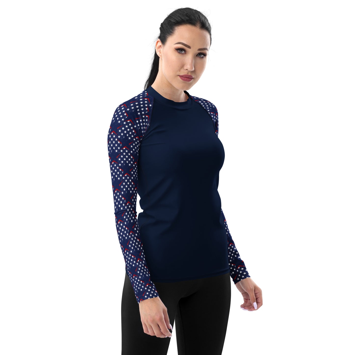 Rashguard Women's Rash Guard dark blue with stars