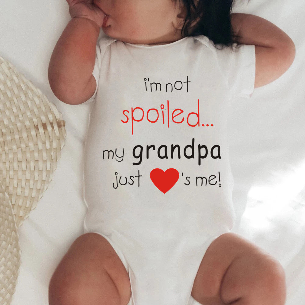 Babies - Short-sleeved Cotton Baby Onsie
