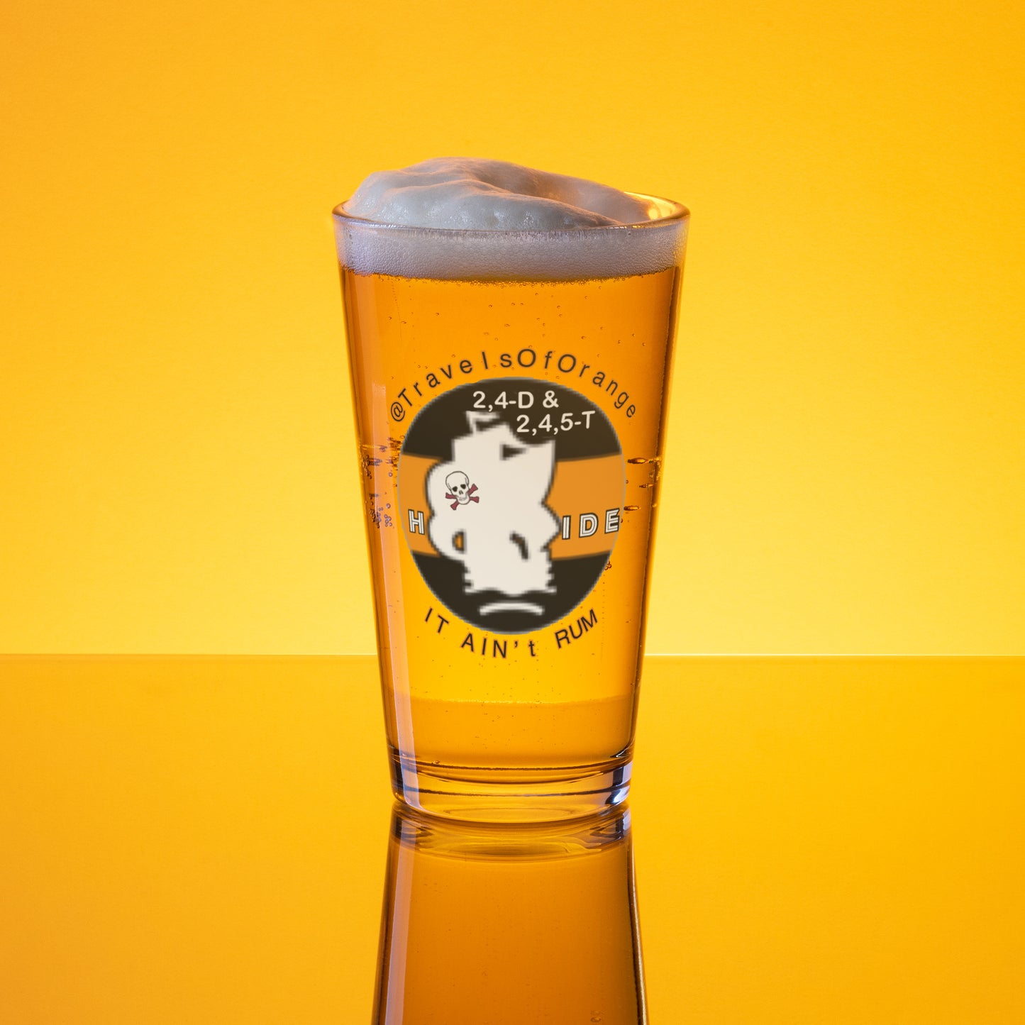 Panama Canal Zone Veteran - Shaker pint glass with ship and Travels of Orange - 16 oz