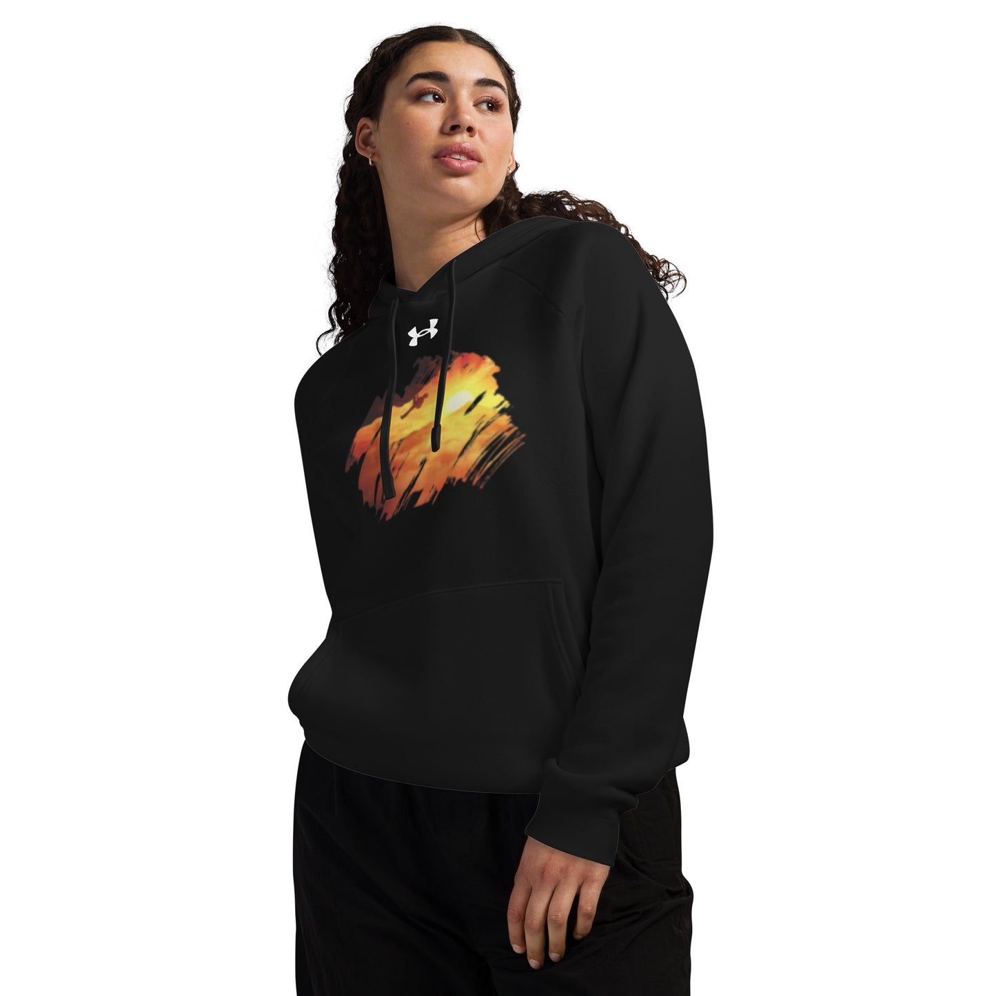 Under Armour® hoodie Mountain climber design at sunrise