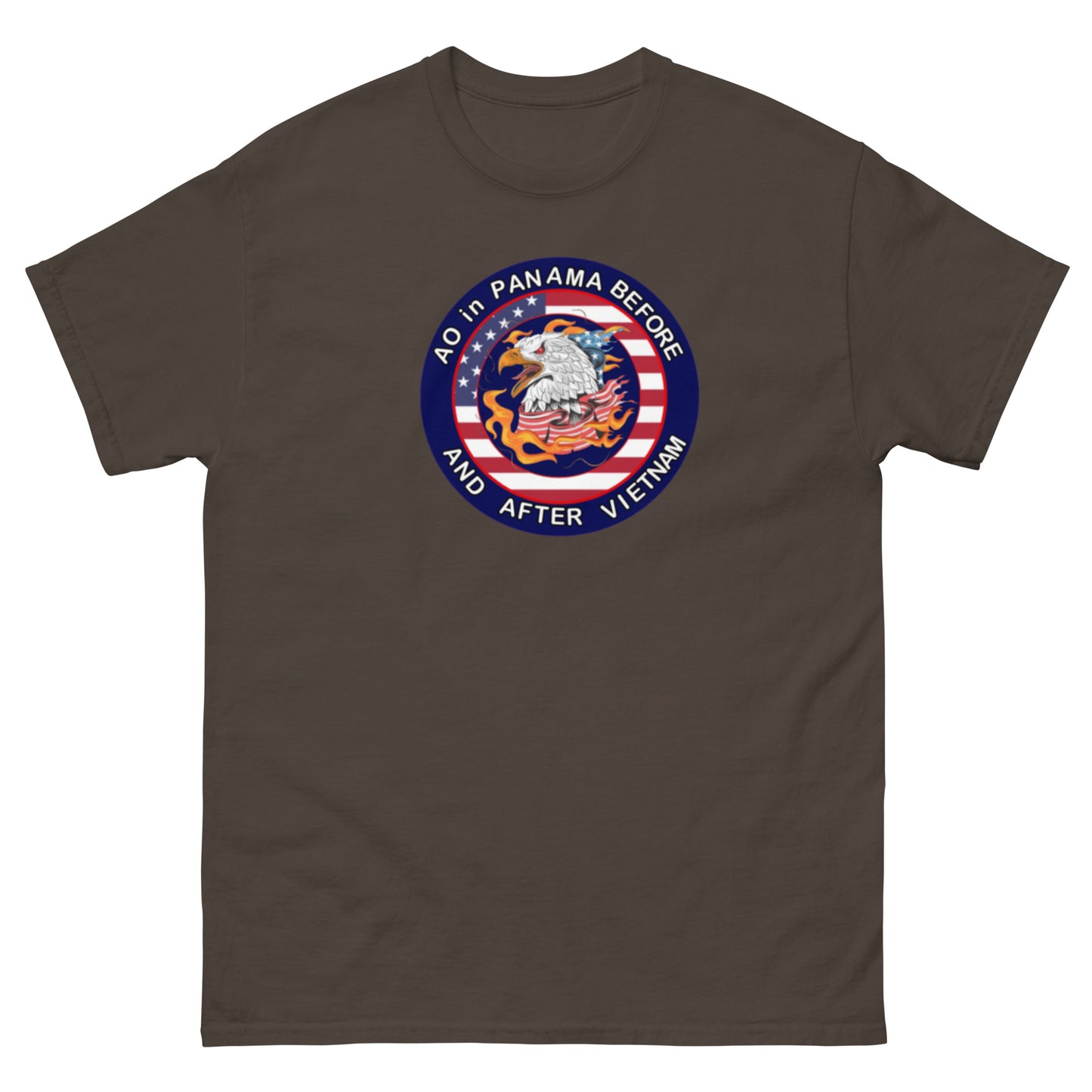 Unisex classic tee with a bold patriotic design with a bold message ao in panama before and after Vietnam