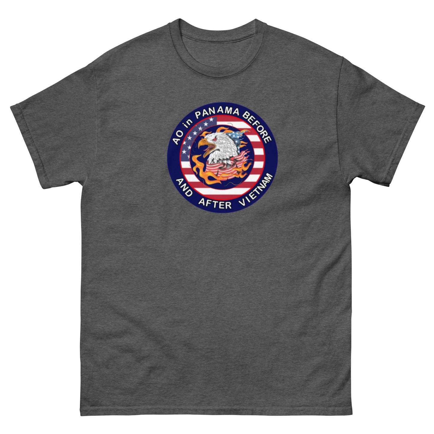 Unisex classic tee with a bold patriotic design with a bold message ao in panama before and after Vietnam