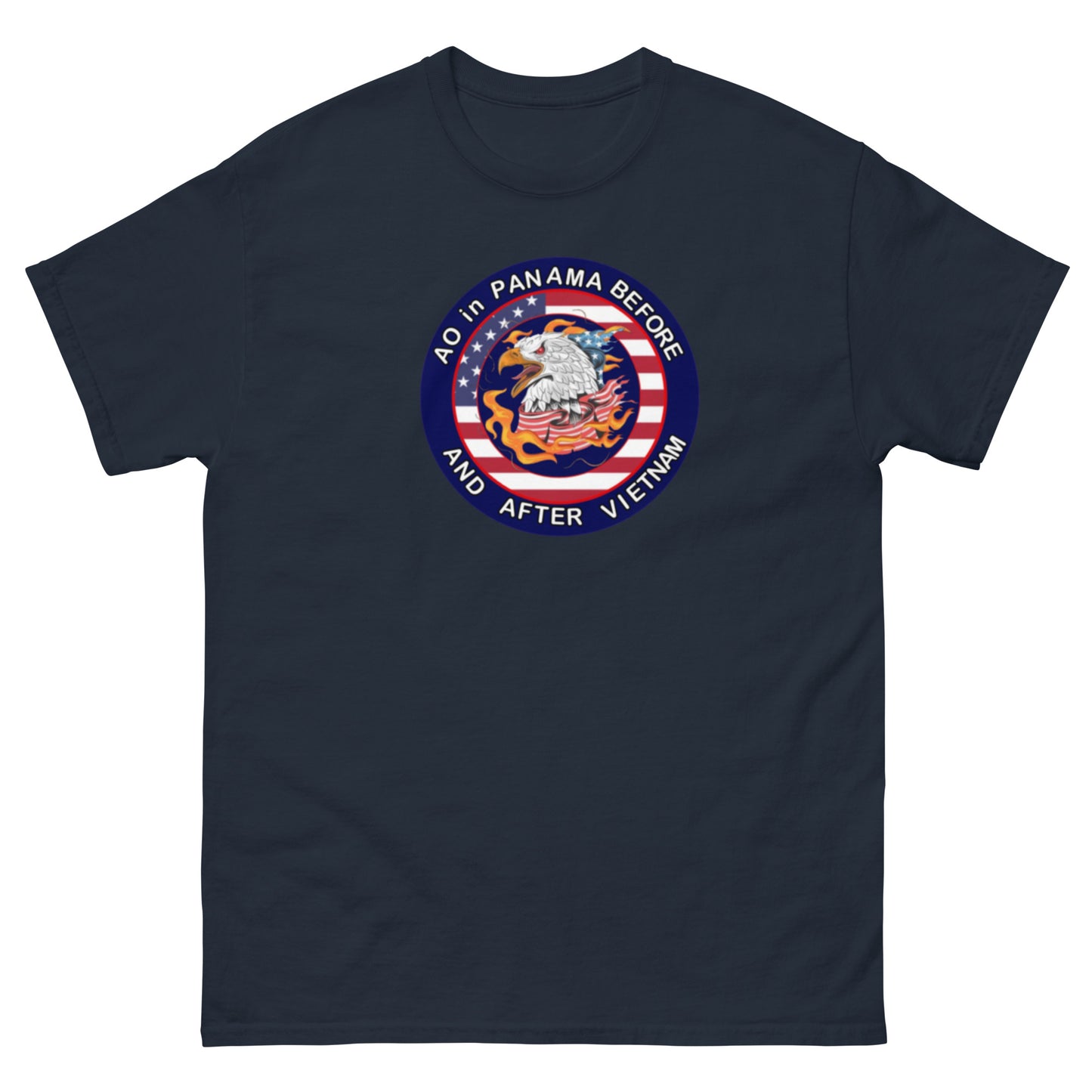 Unisex classic tee with a bold patriotic design with a bold message ao in panama before and after Vietnam