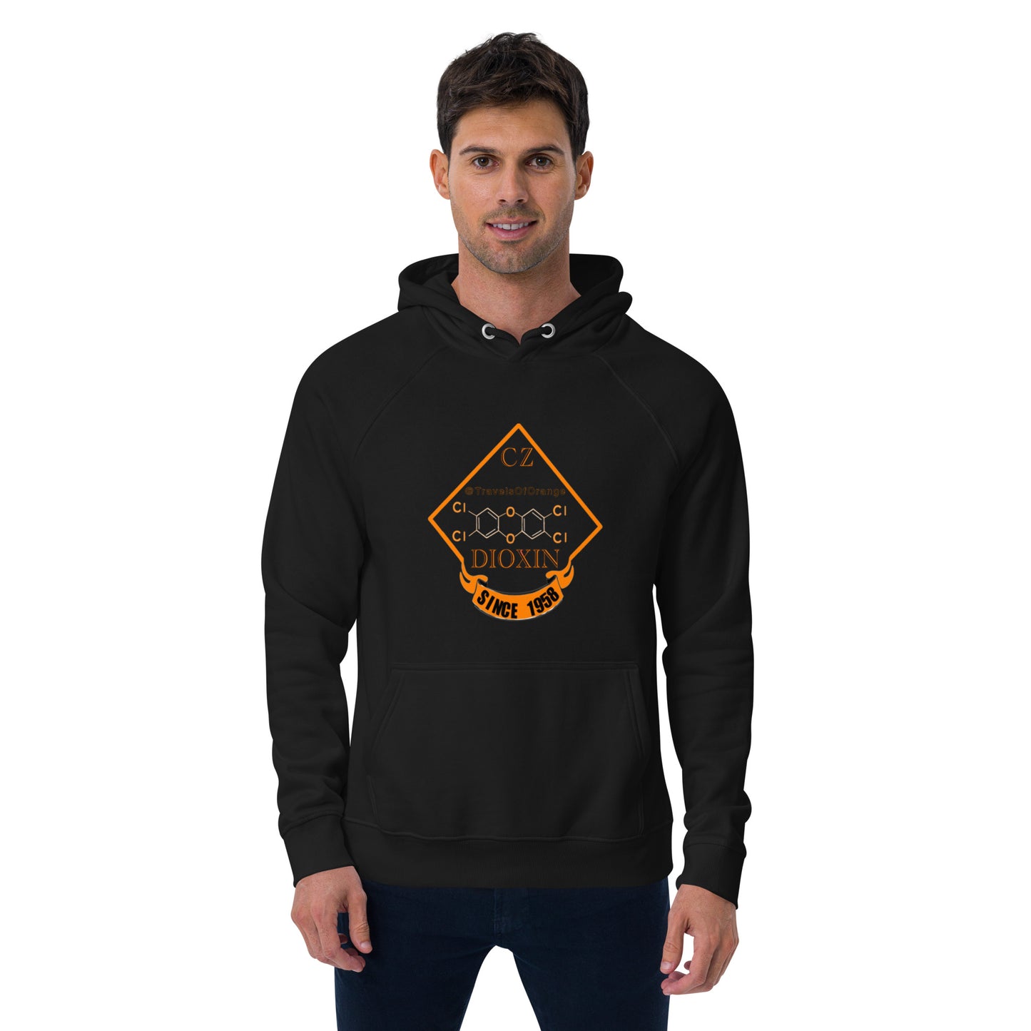 Panama Canal Zone Veteran - Unisex eco raglan hoodie Dioxin message