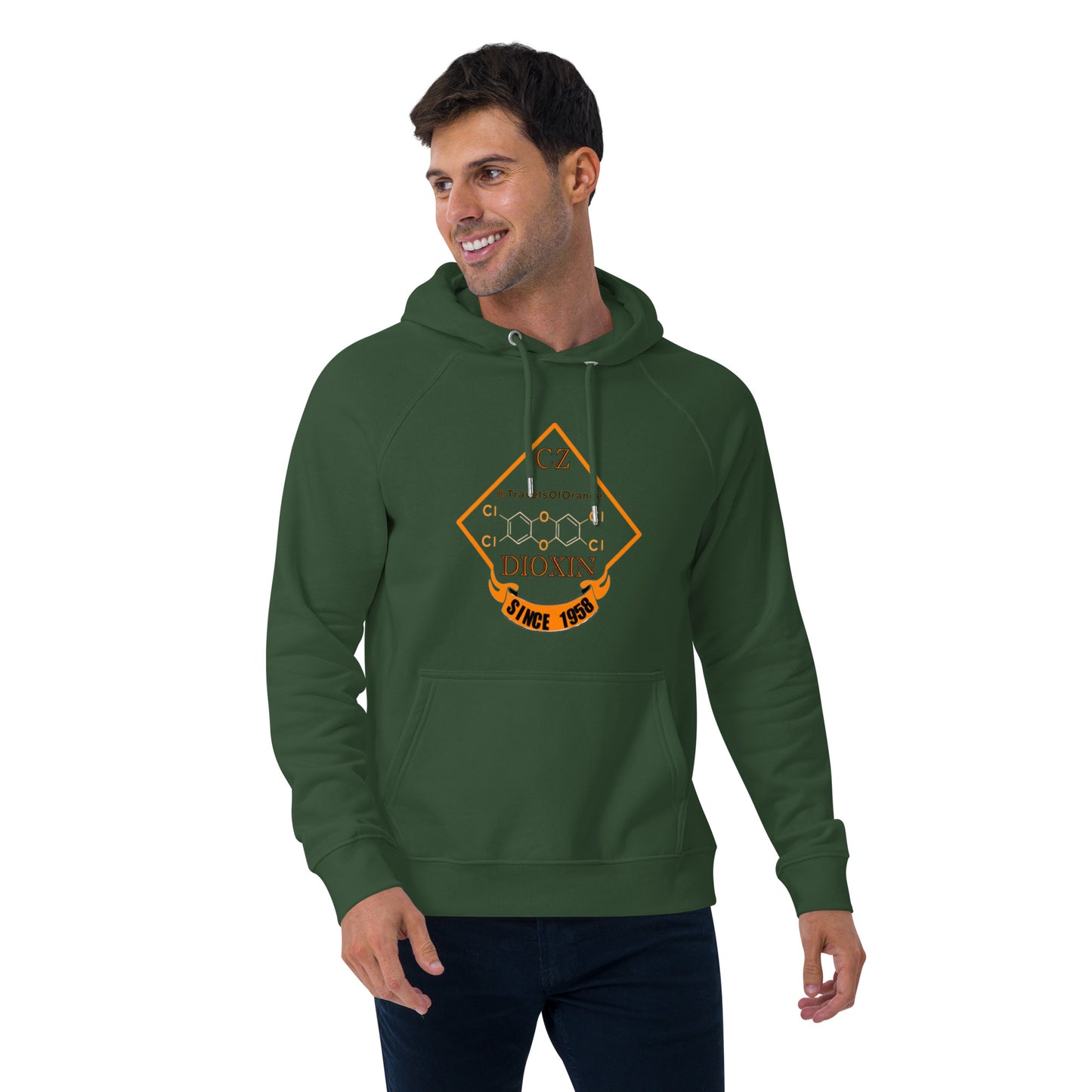 Panama Canal Zone Veteran - Unisex eco raglan hoodie Dioxin message