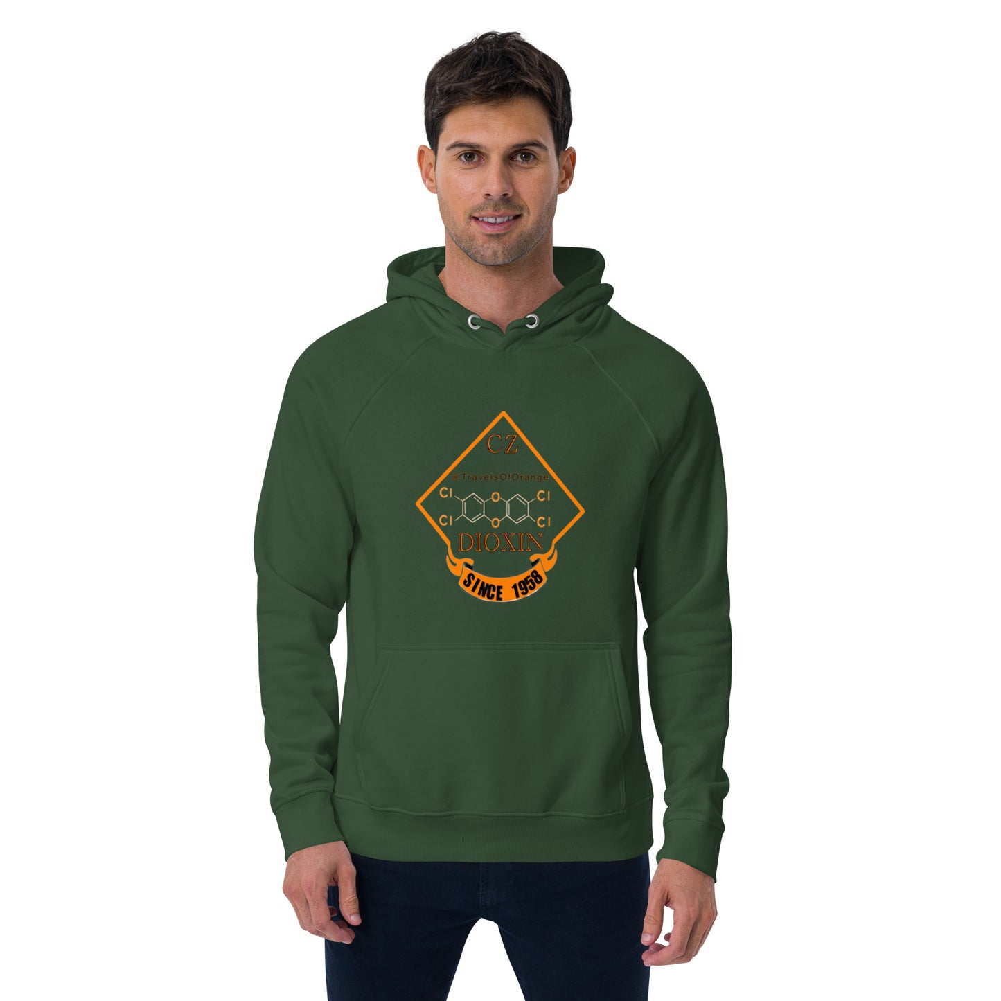 Panama Canal Zone Veteran - Unisex eco raglan hoodie Dioxin message