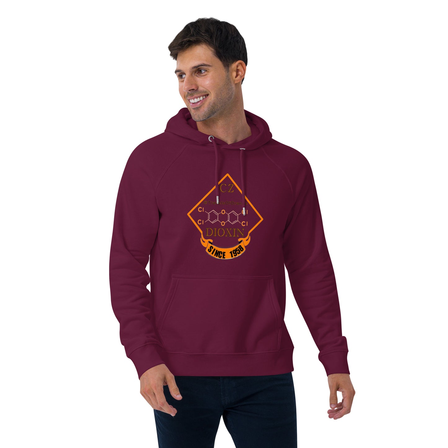 Panama Canal Zone Veteran - Unisex eco raglan hoodie Dioxin message