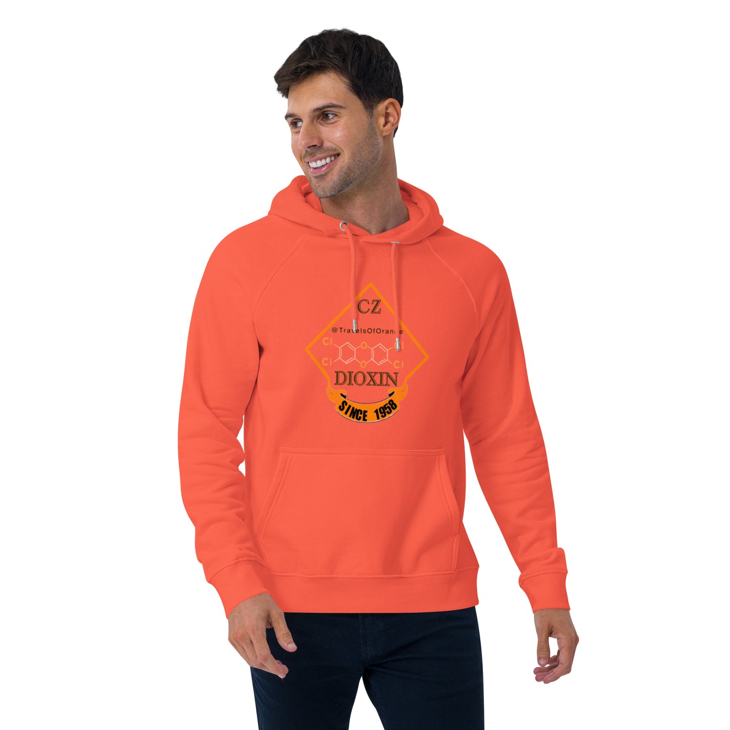 Panama Canal Zone Veteran - Unisex eco raglan hoodie Dioxin message