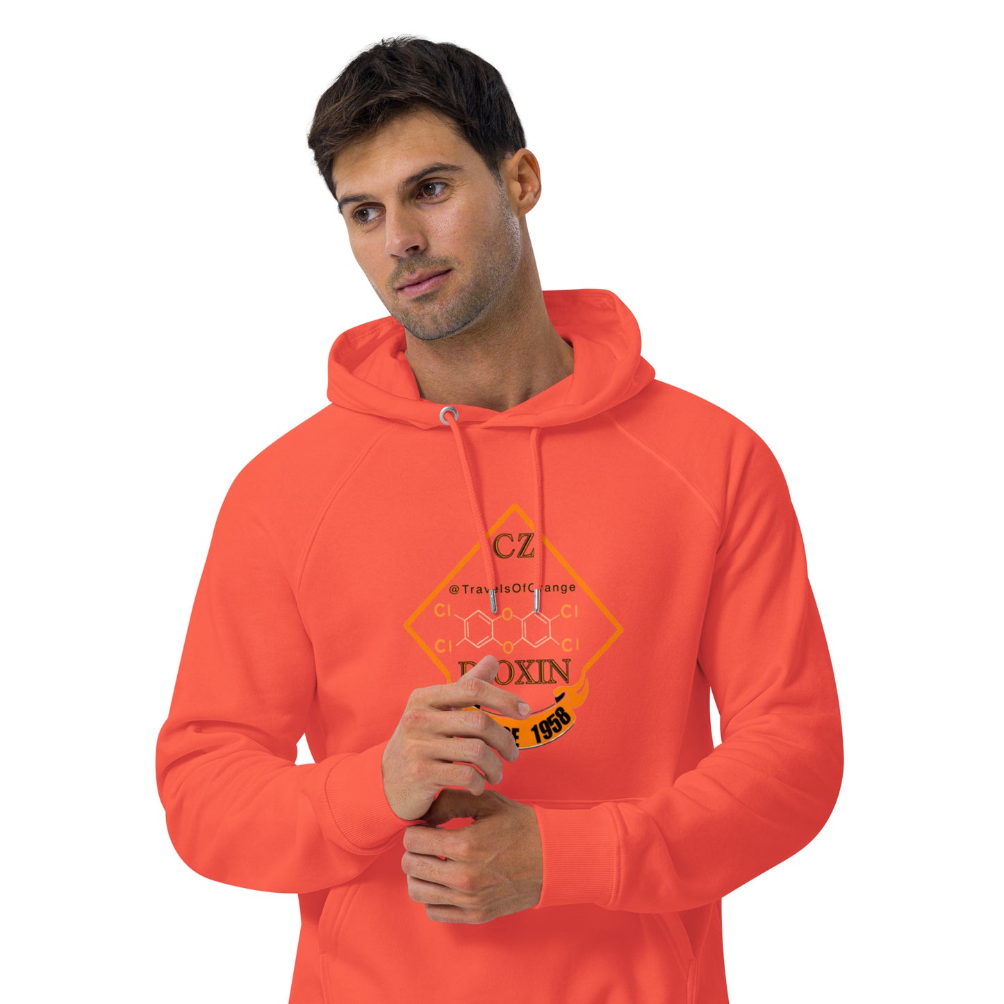 Panama Canal Zone Veteran - Unisex eco raglan hoodie Dioxin message
