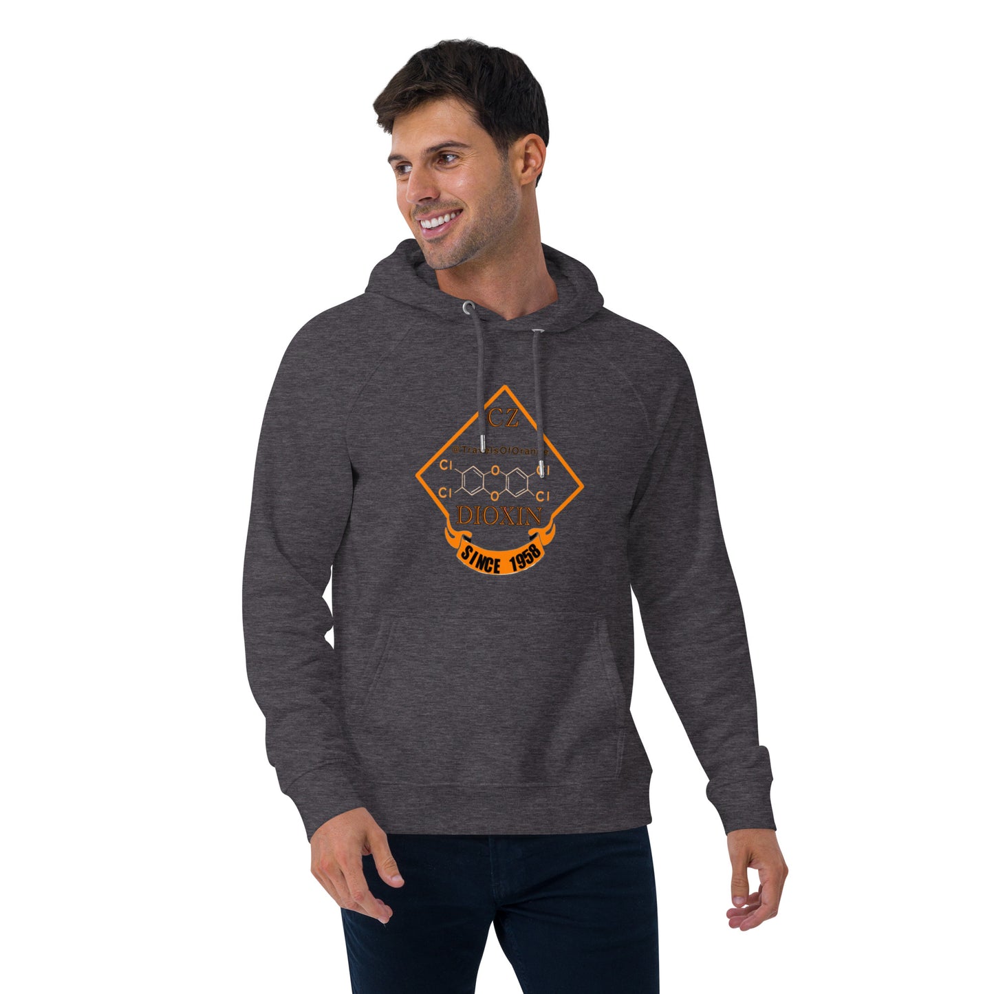 Panama Canal Zone Veteran - Unisex eco raglan hoodie Dioxin message