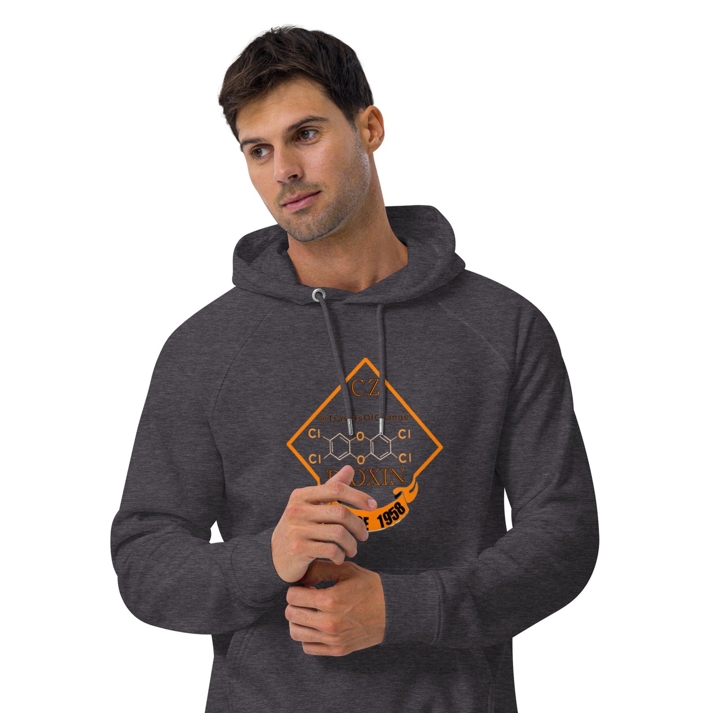 Panama Canal Zone Veteran - Unisex eco raglan hoodie Dioxin message