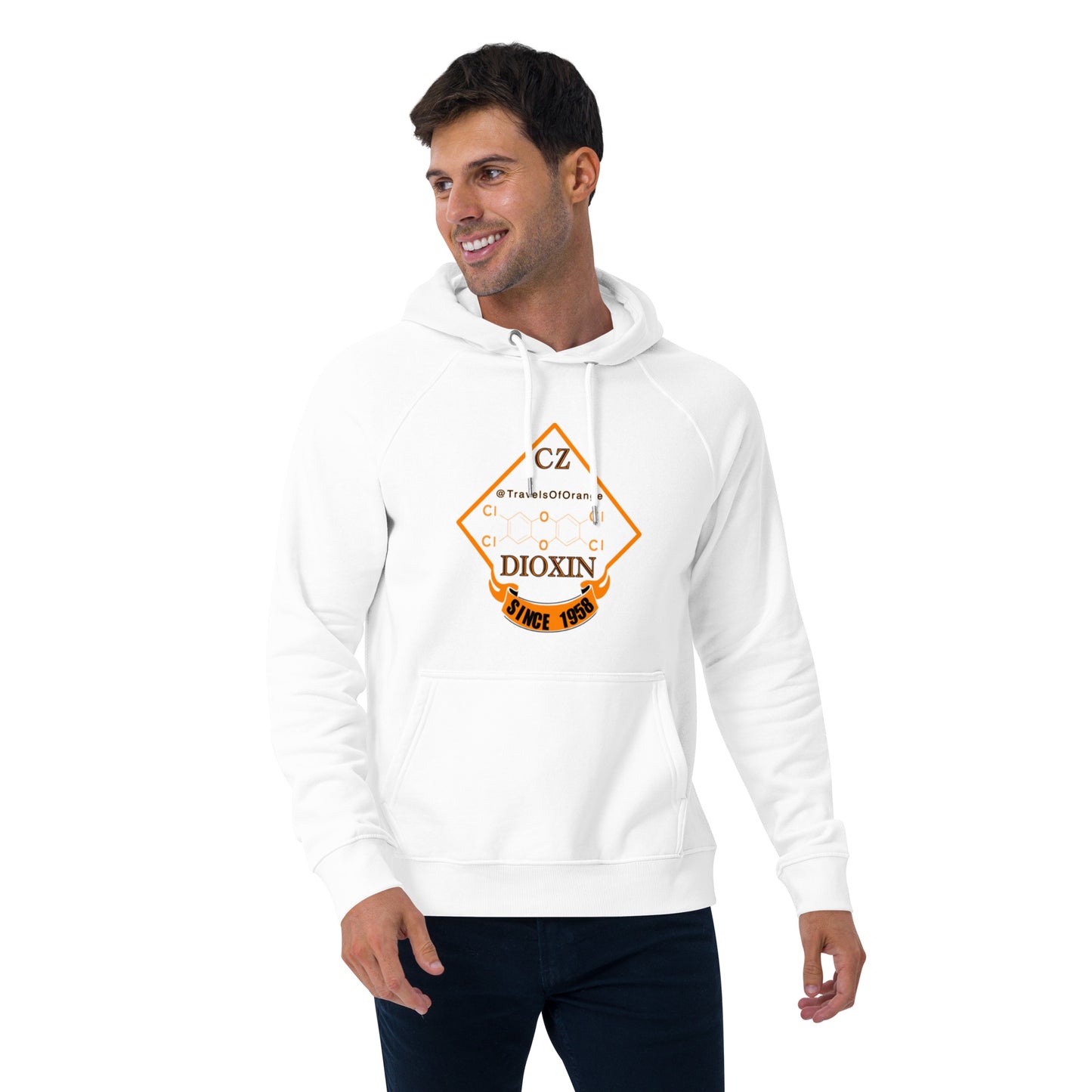 Panama Canal Zone Veteran - Unisex eco raglan hoodie Dioxin message