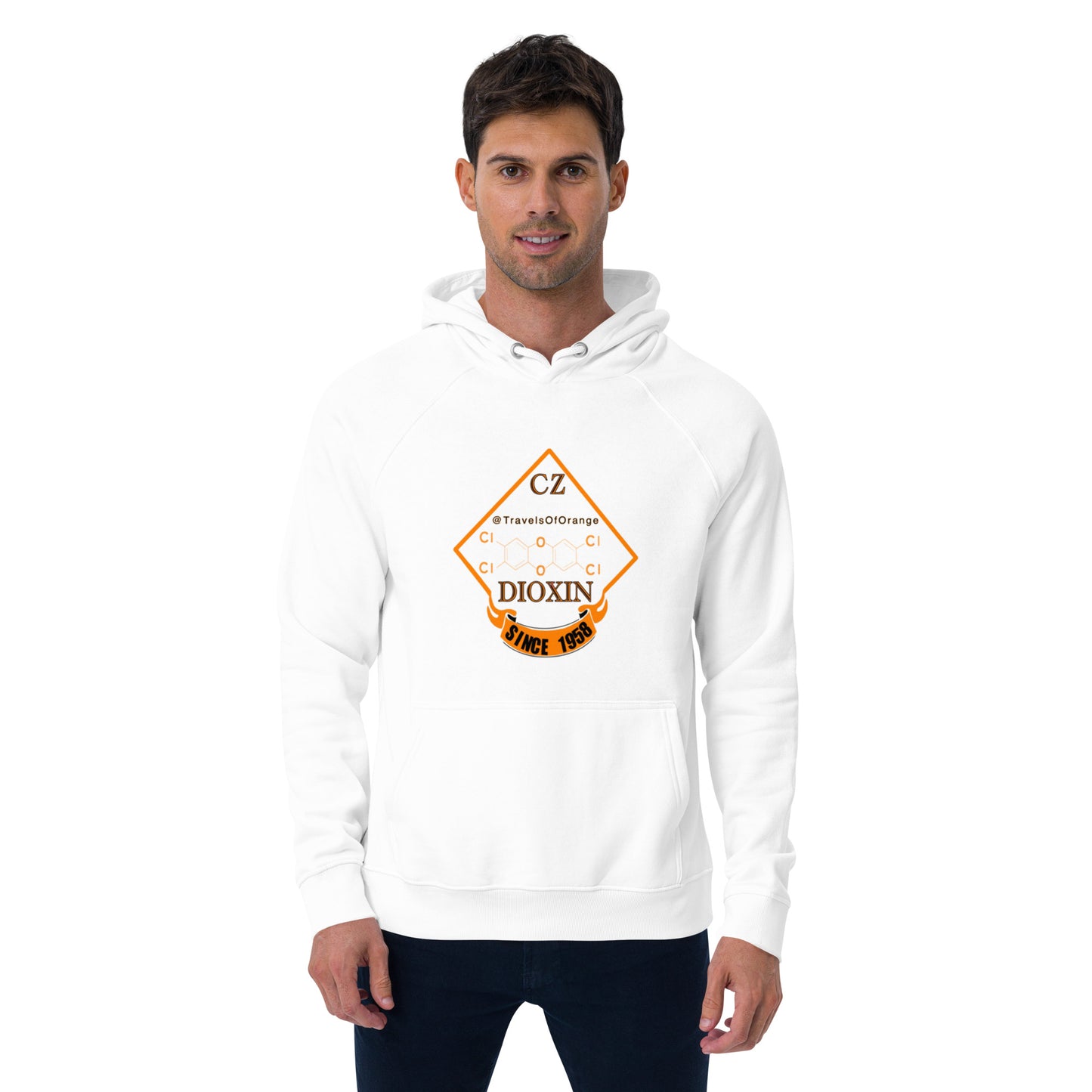 Panama Canal Zone Veteran - Unisex eco raglan hoodie Dioxin message