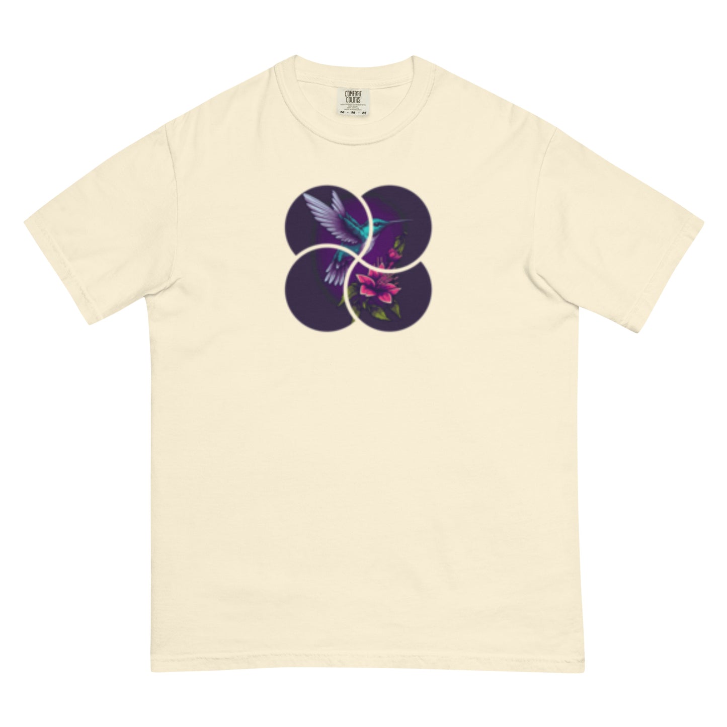 Unisex garment-dyed heavyweight t-shirt hummingbird design1