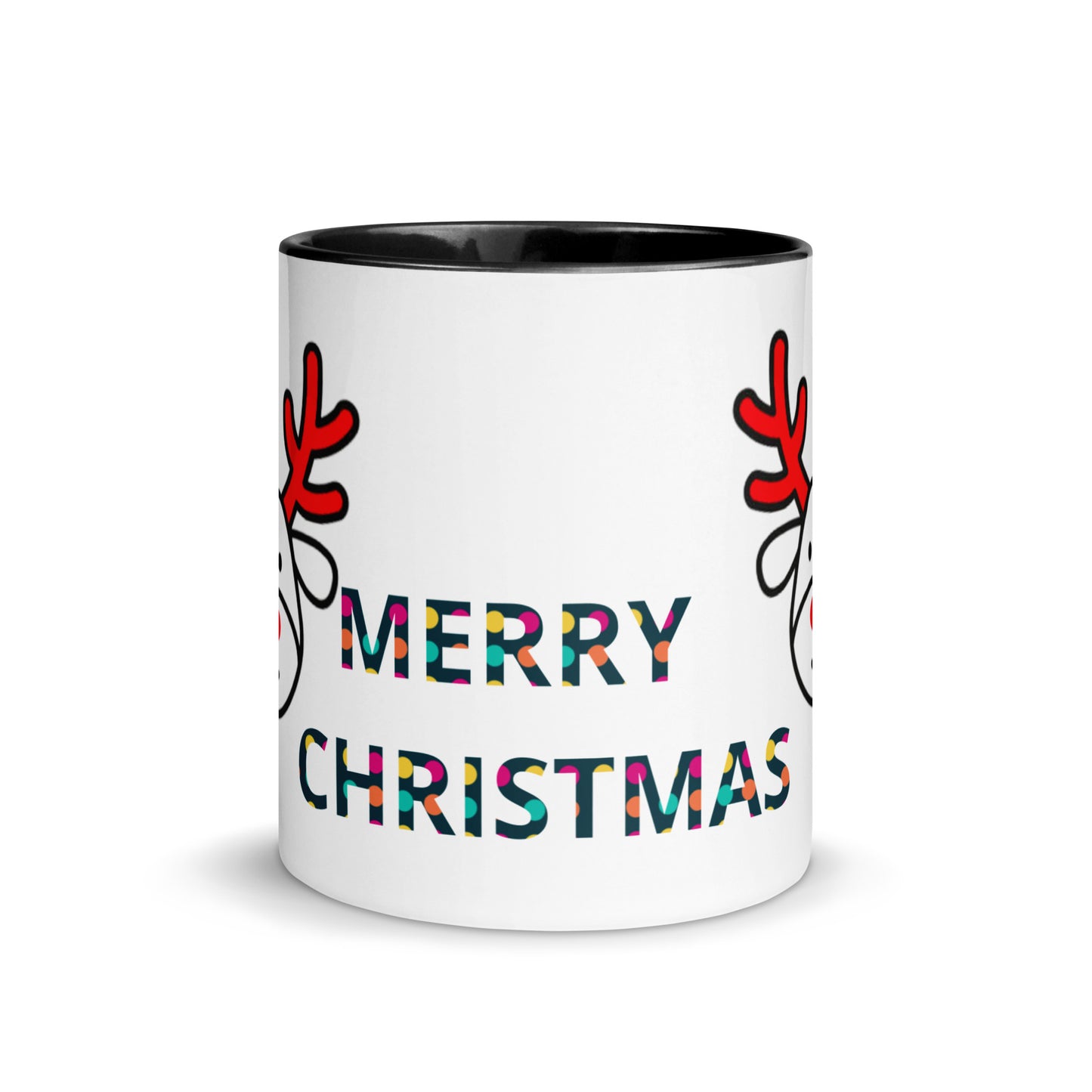 Mug with Color Inside - Christmas design reindeer with Merry christmas