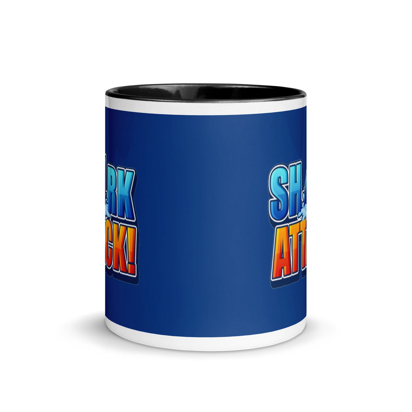 Mug with Color Inside - Shark Attack design cup color blue