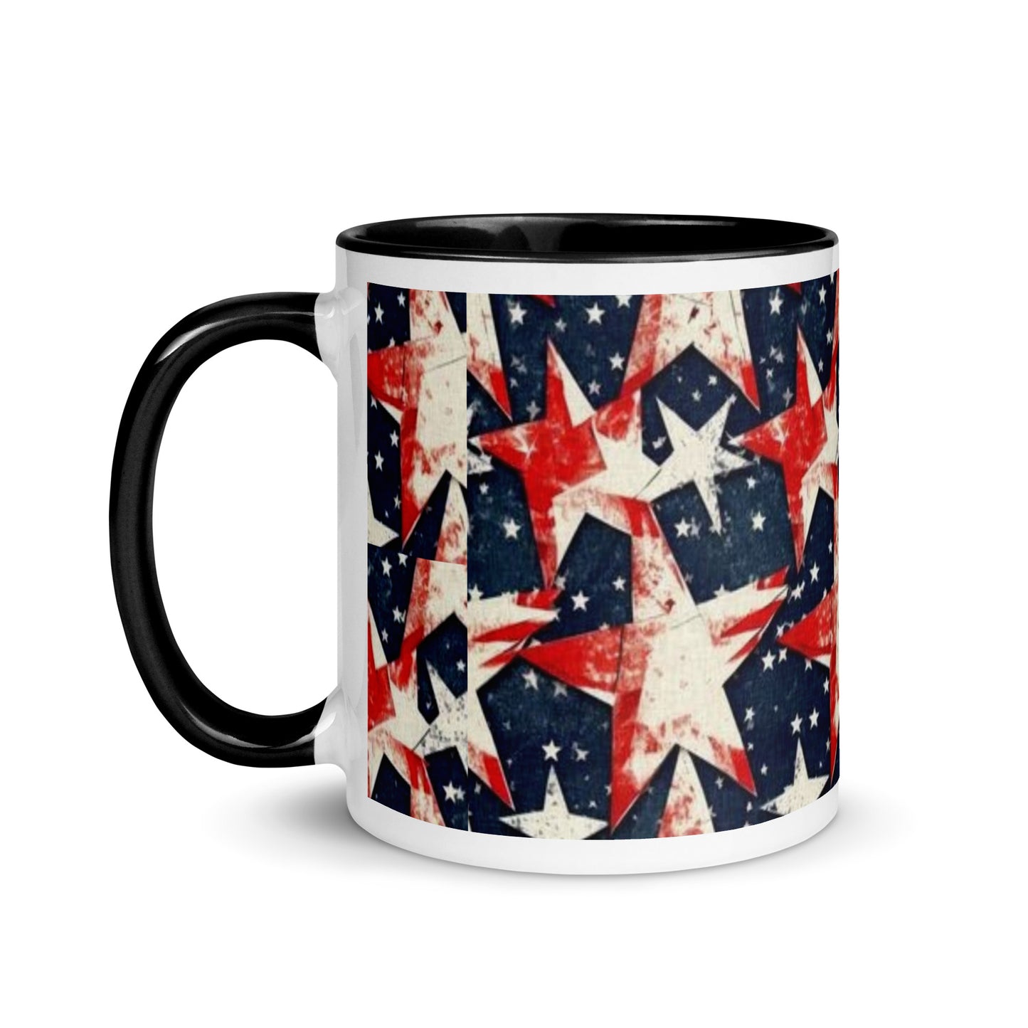 Mug with Color Inside - Red, White and Blue stars