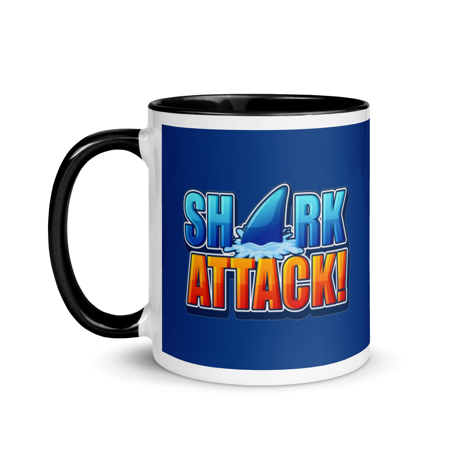 Mug with Color Inside - Shark Attack design cup color blue